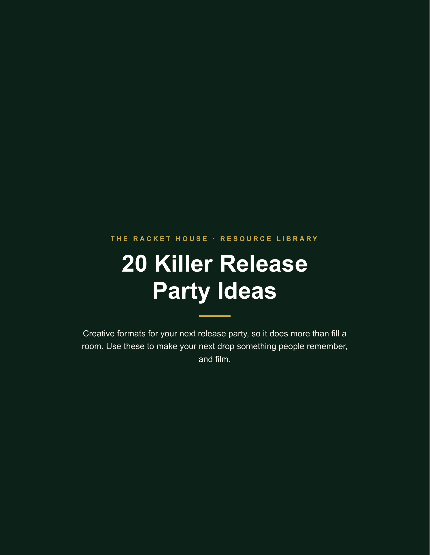 20 Killer Release Party Ideas cover